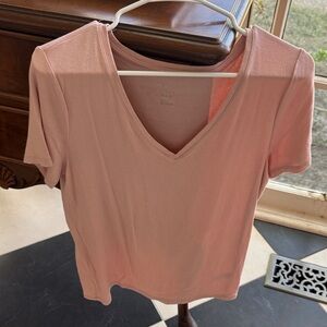 Women's Pink V-Neck Top